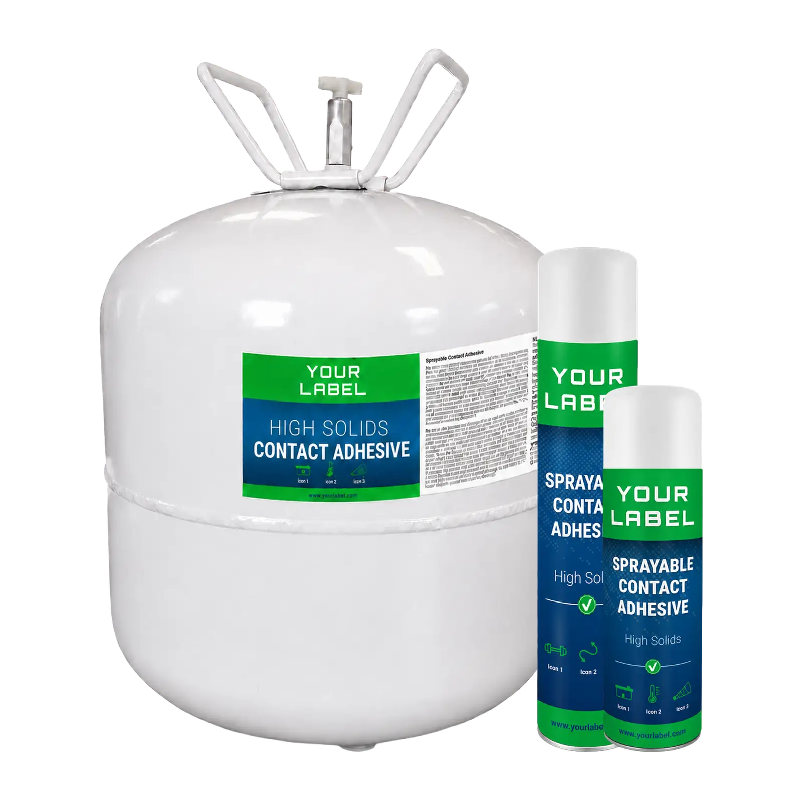 Spray contact adhesive in canister and aerosol