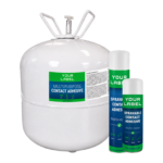 Heat-resistant spray adhesive in canister and aerosol.